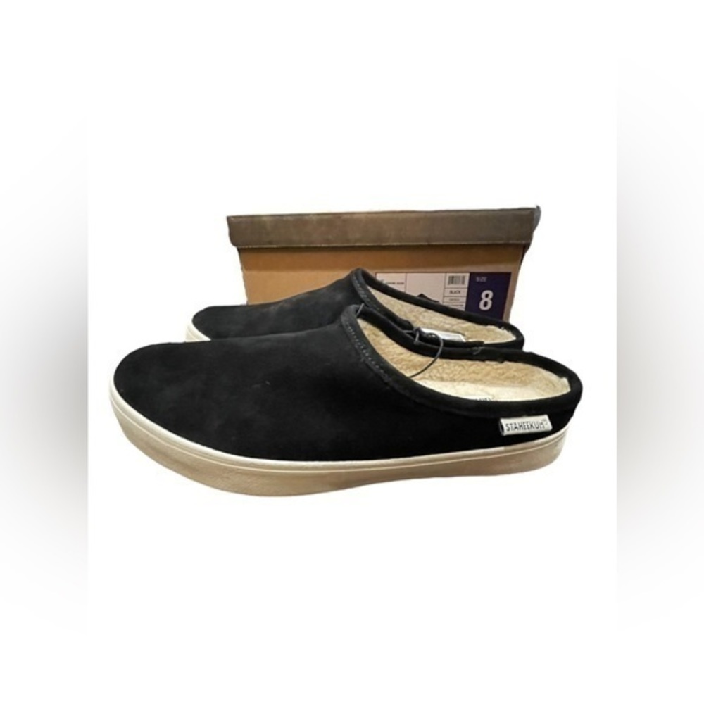 Staheekum Women's Black Cami Mule Suede Comfy Memory Foam Size 8
